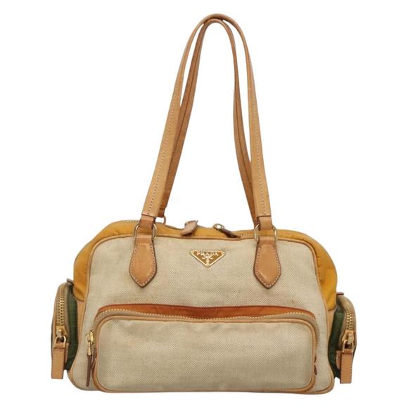 Prada Canapa Beige Canvas shoulder - Picture 1 of 10
